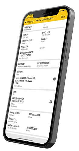 Rental Equipment Tracker on Mobile Phone
