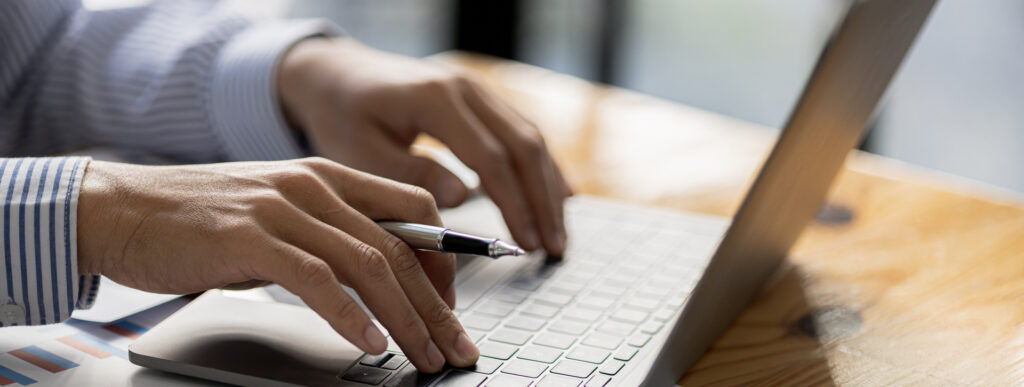 Chief Financial Officer at Desk browsing computer