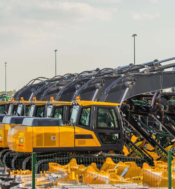 Dealership Lot Stocked with Heavy Equipment