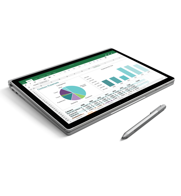 Microsoft Officer Excel on Tablet with Pen
