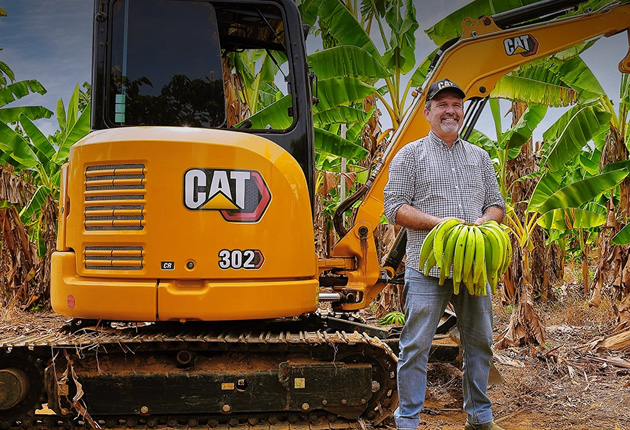 Banana Farmer with Cat Mini Excavator