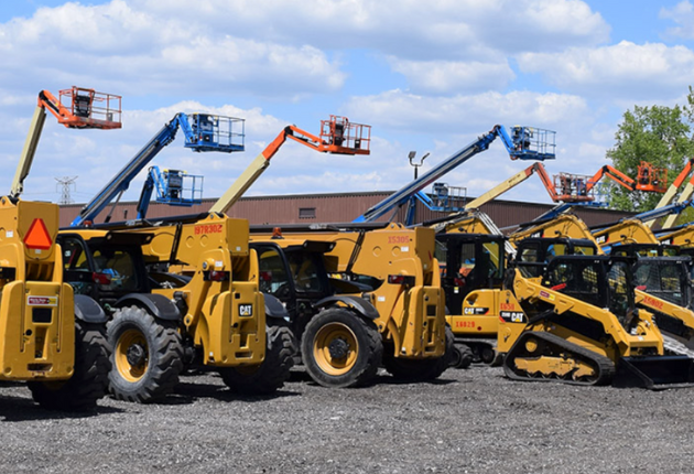Cat machines lined up
